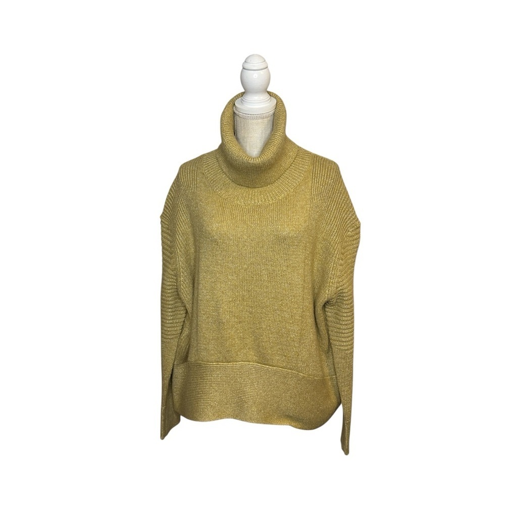 Ralph Lauren Black Label Metallic Gold Ribbed Sweater size Large